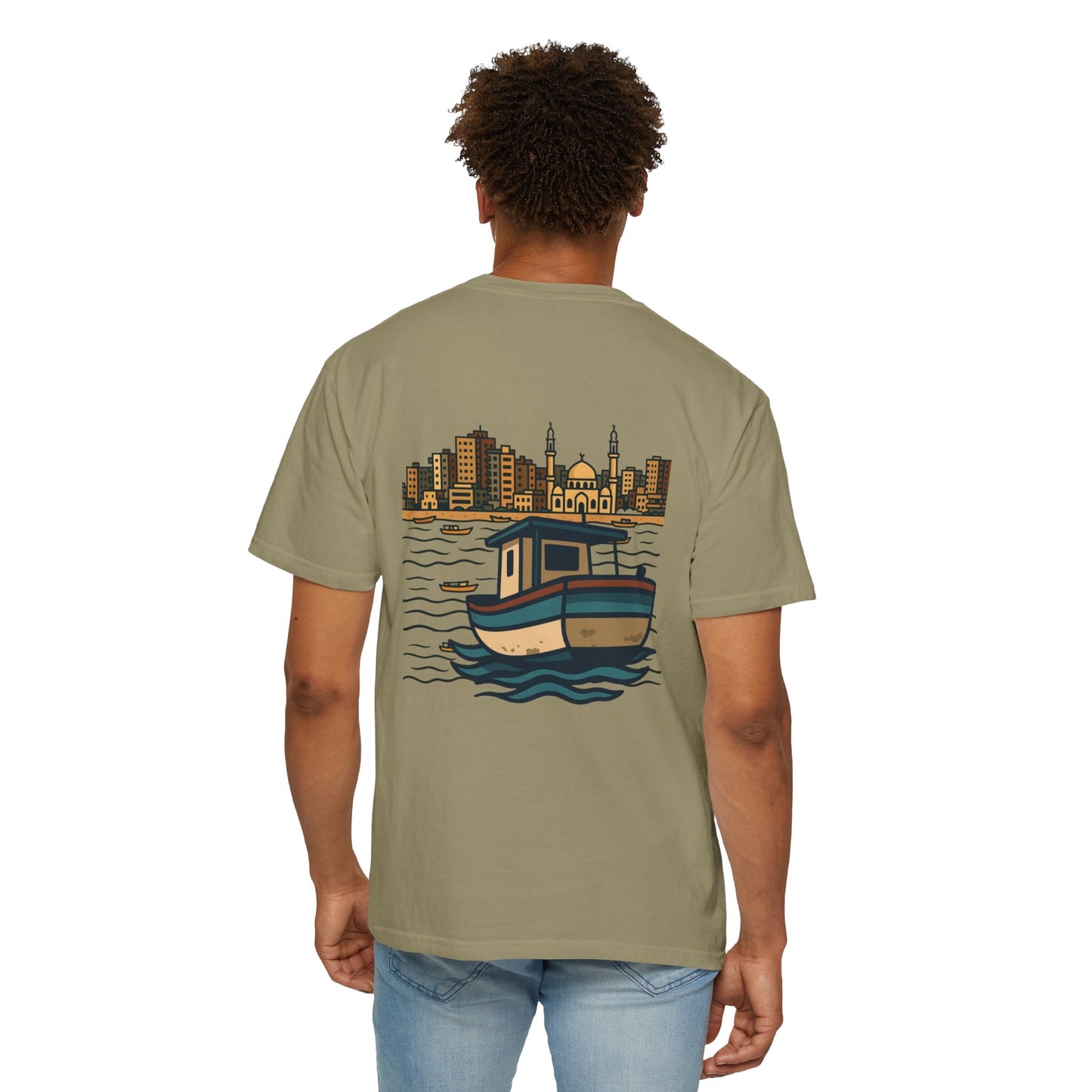Gaza fishing boat garment-dyed tee