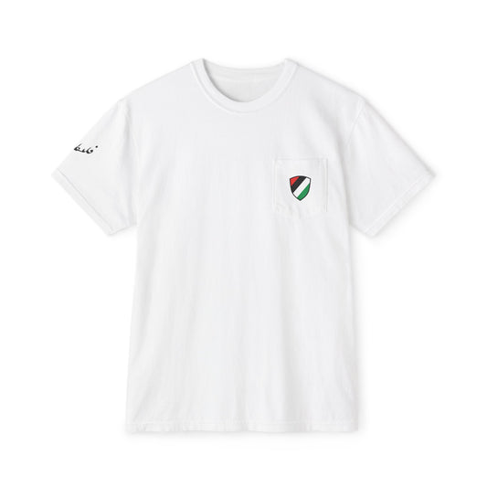 Protect Palestine garment-dyed pocket tee