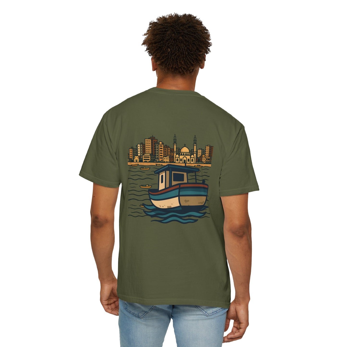 Gaza fishing boat garment-dyed tee
