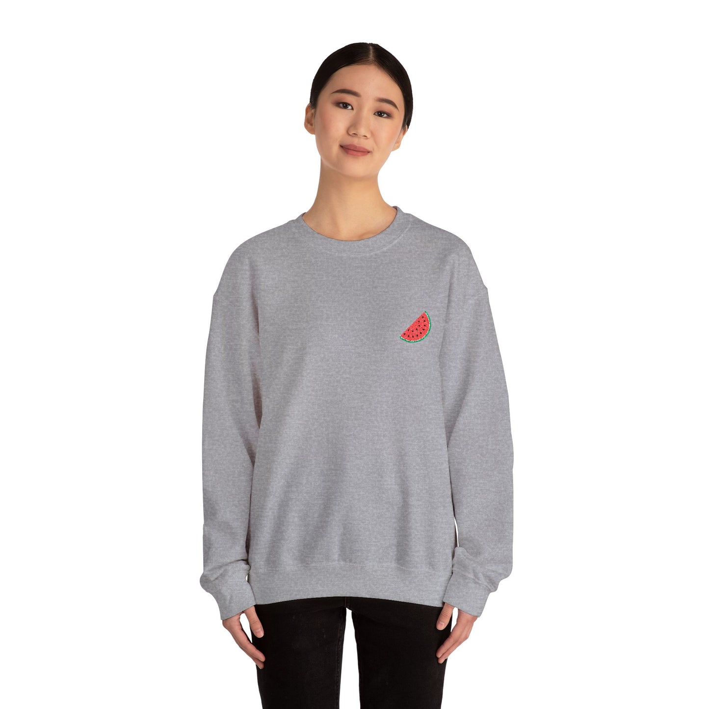 Embroidered watermelon slice sweatshirt