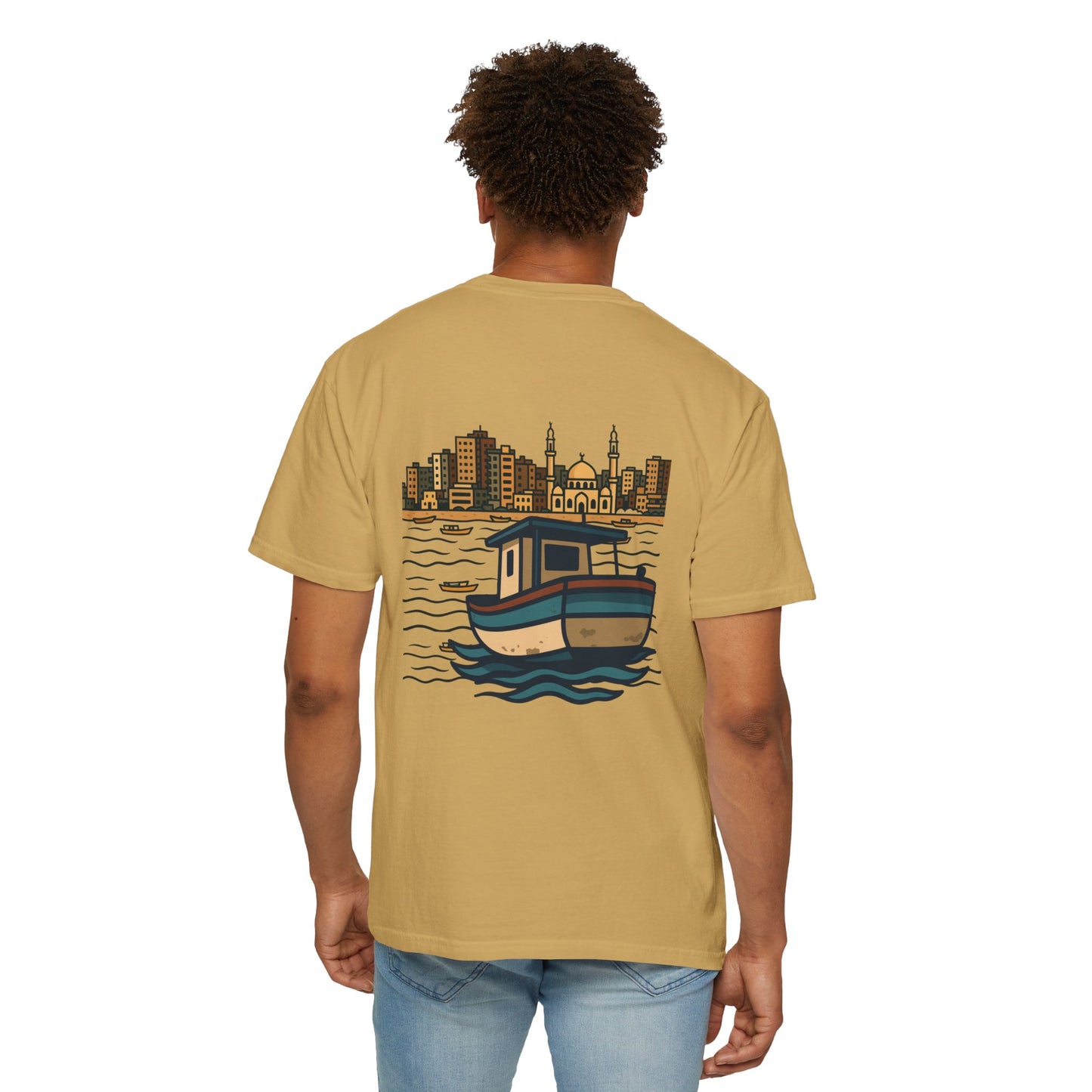 Gaza fishing boat garment-dyed tee