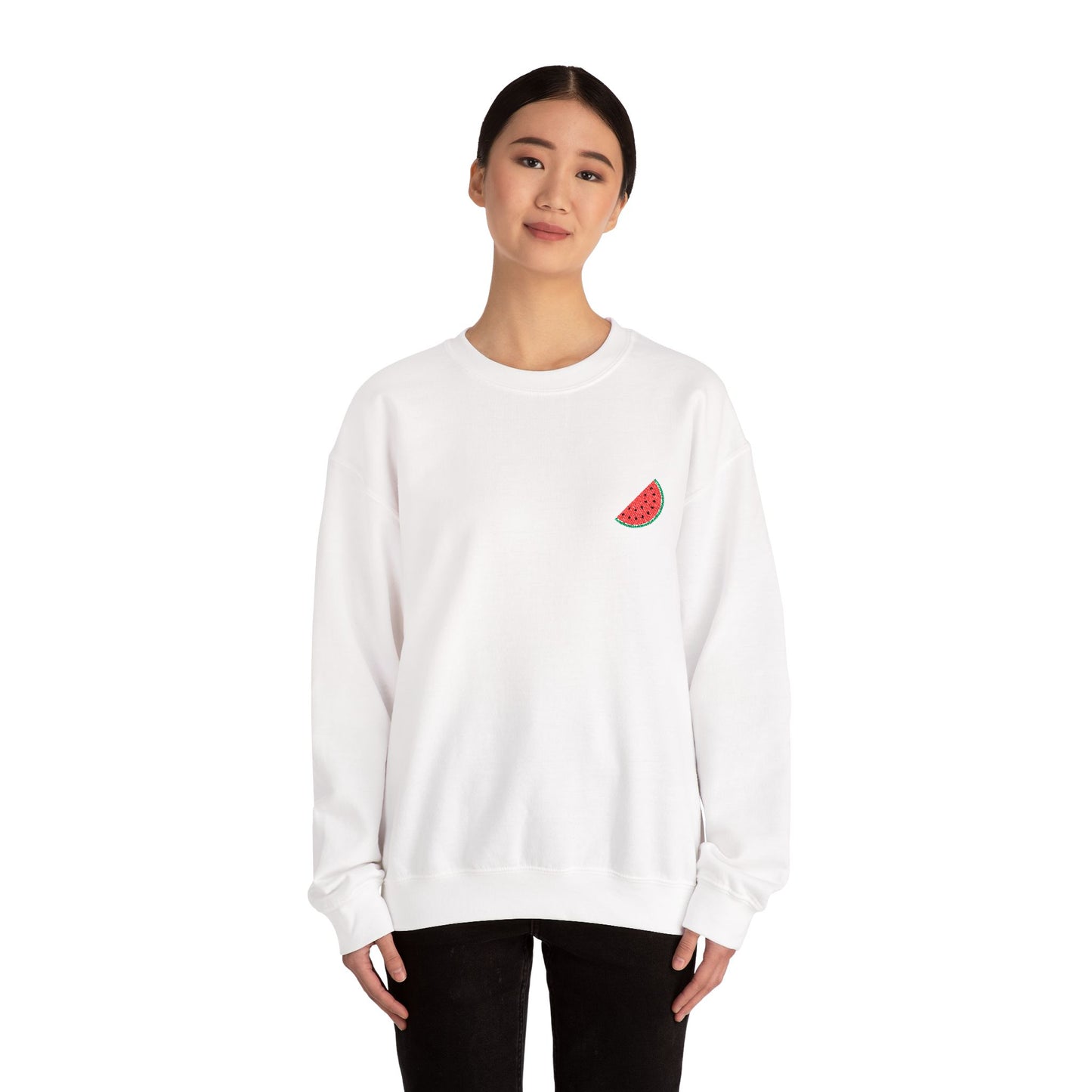 Embroidered watermelon slice sweatshirt