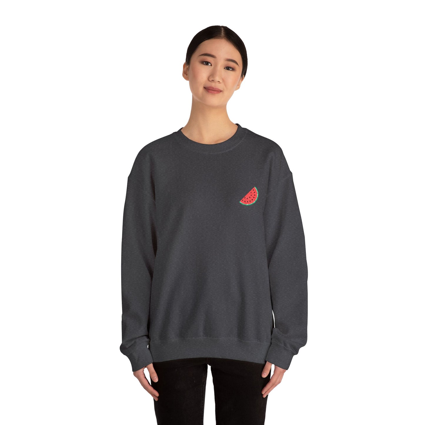 Embroidered watermelon slice sweatshirt